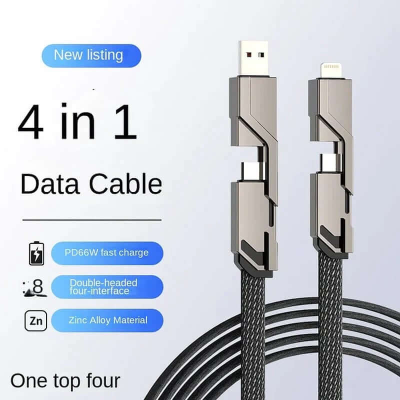 🔥OFERTA 2024 CABLE USB TIPO C 4 EN 1 100W [CARGA RÁPIDA Y SINCRONIZACIÓN DE DATOS]