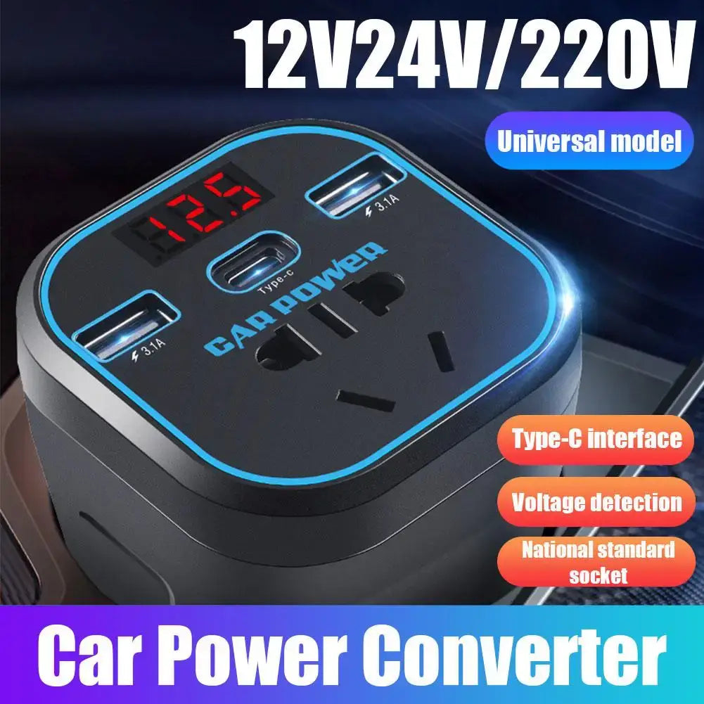 INVERSOR DE CORRIENTE UNIVERSAL 12V 24V DC A 110V 220V AC