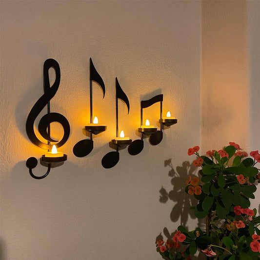 CANDELERO CON NOTAS MUSICALES